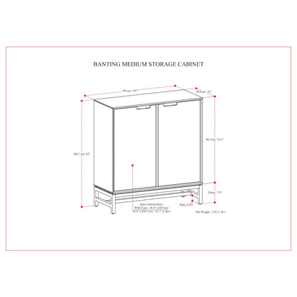 Banting Solid Hardwood Medium Storage Cabinet In Walnut Brown