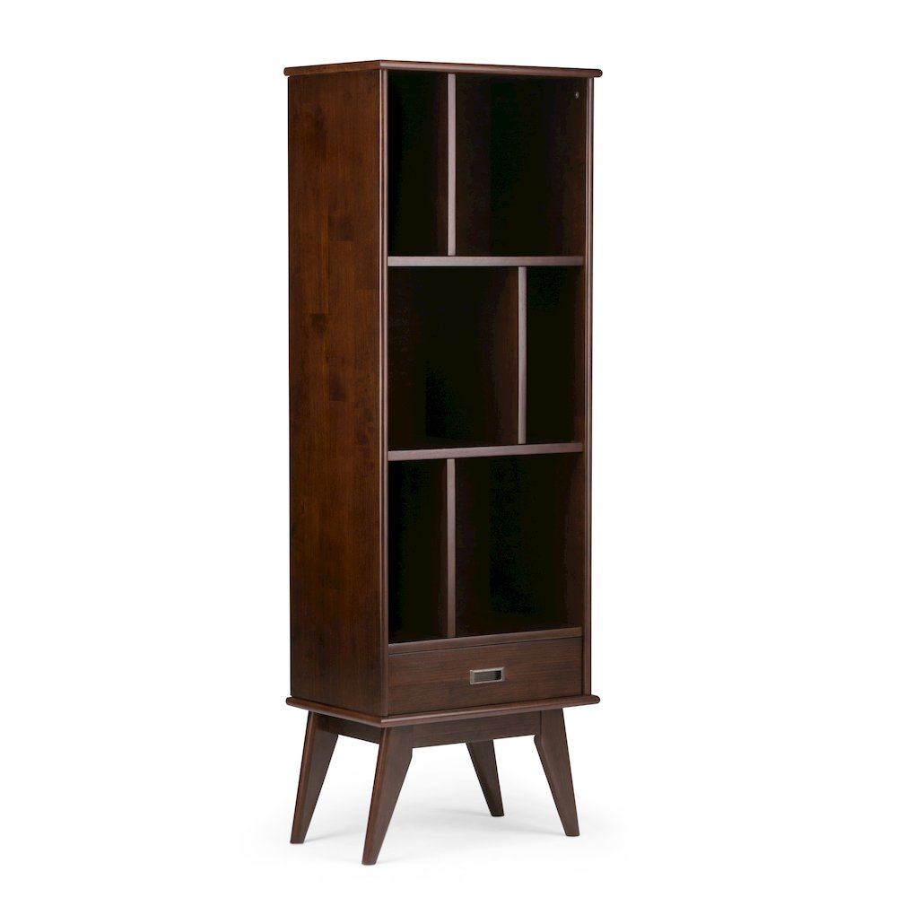 60"W TV Stand with Two 22"W Bookcases in Medium Auburn Brown (Set of 3)