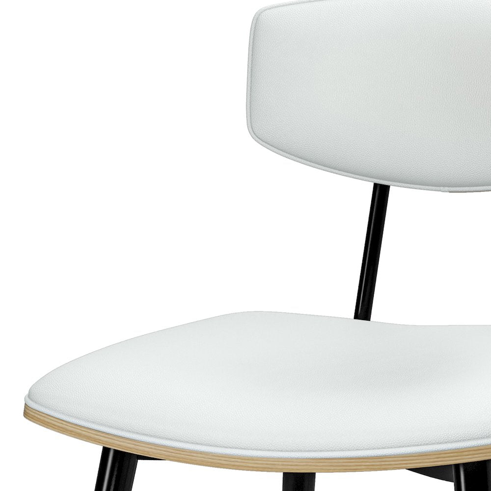 Mavis Dining Chair ( Set Of 2 ) In White Vegan Faux Leather