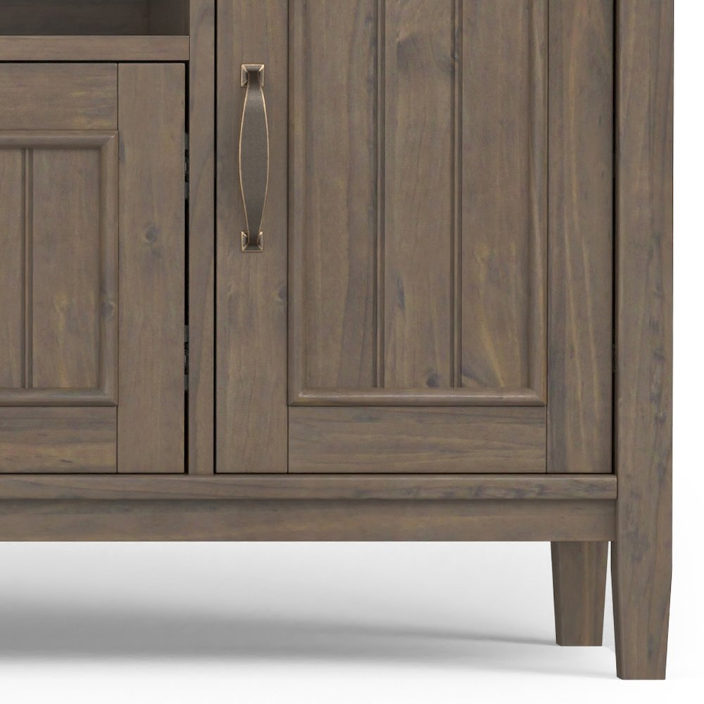 Lev Solid Wood 72 Inch Tv Media Stand In Smoky Brown For Tvs Up To 80 Inches