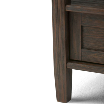 20 inch Solid Wood Transitional End Table in Farmhouse Brown (Set of 2)