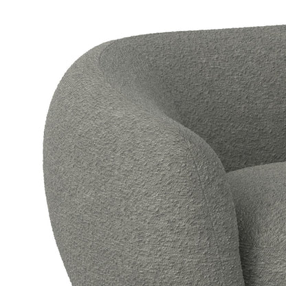 69 inch Wide Contemporary Loveseat Sofa in Stone Grey Boucle Performance Fabric