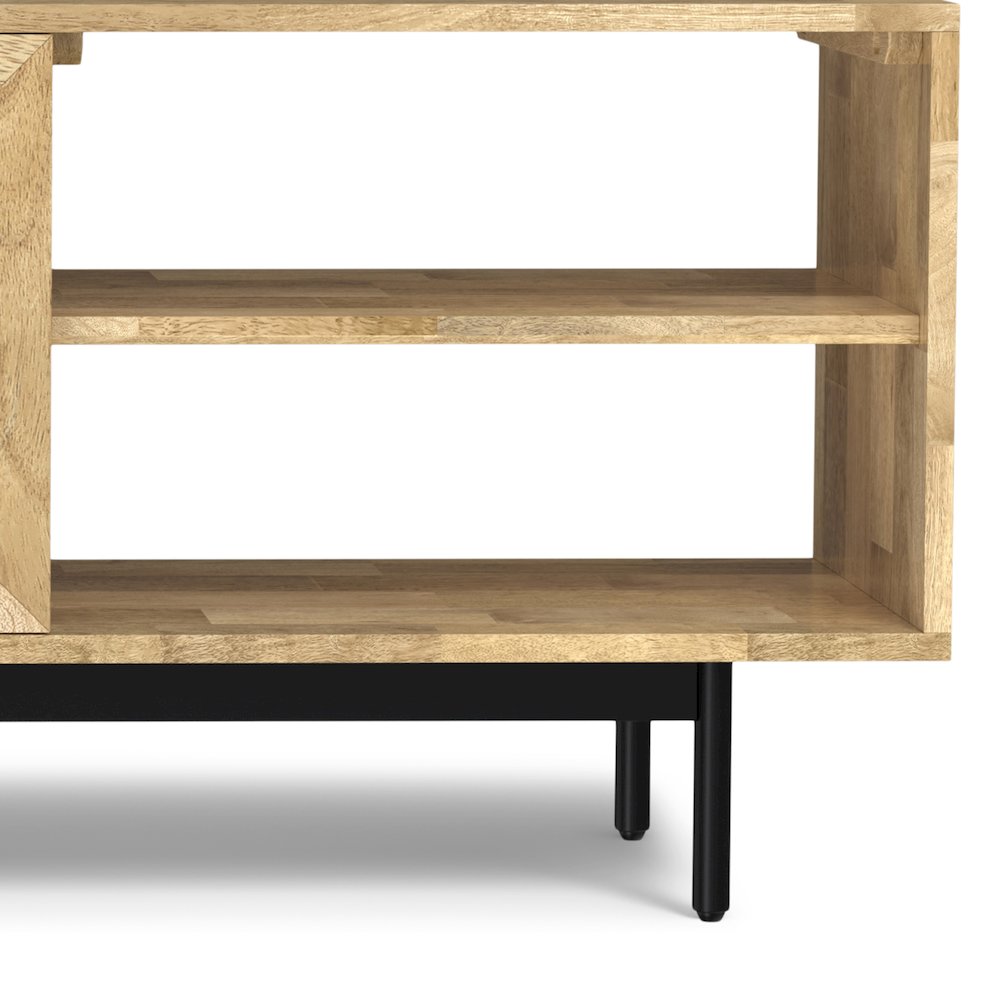 Reeves Solid Mango Wood Tv Media Stand In Natural For Tvs Up To 65 Inches