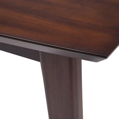 Draper Solid Hardwood Mid Century Rectangle Dining Table In Java Brown