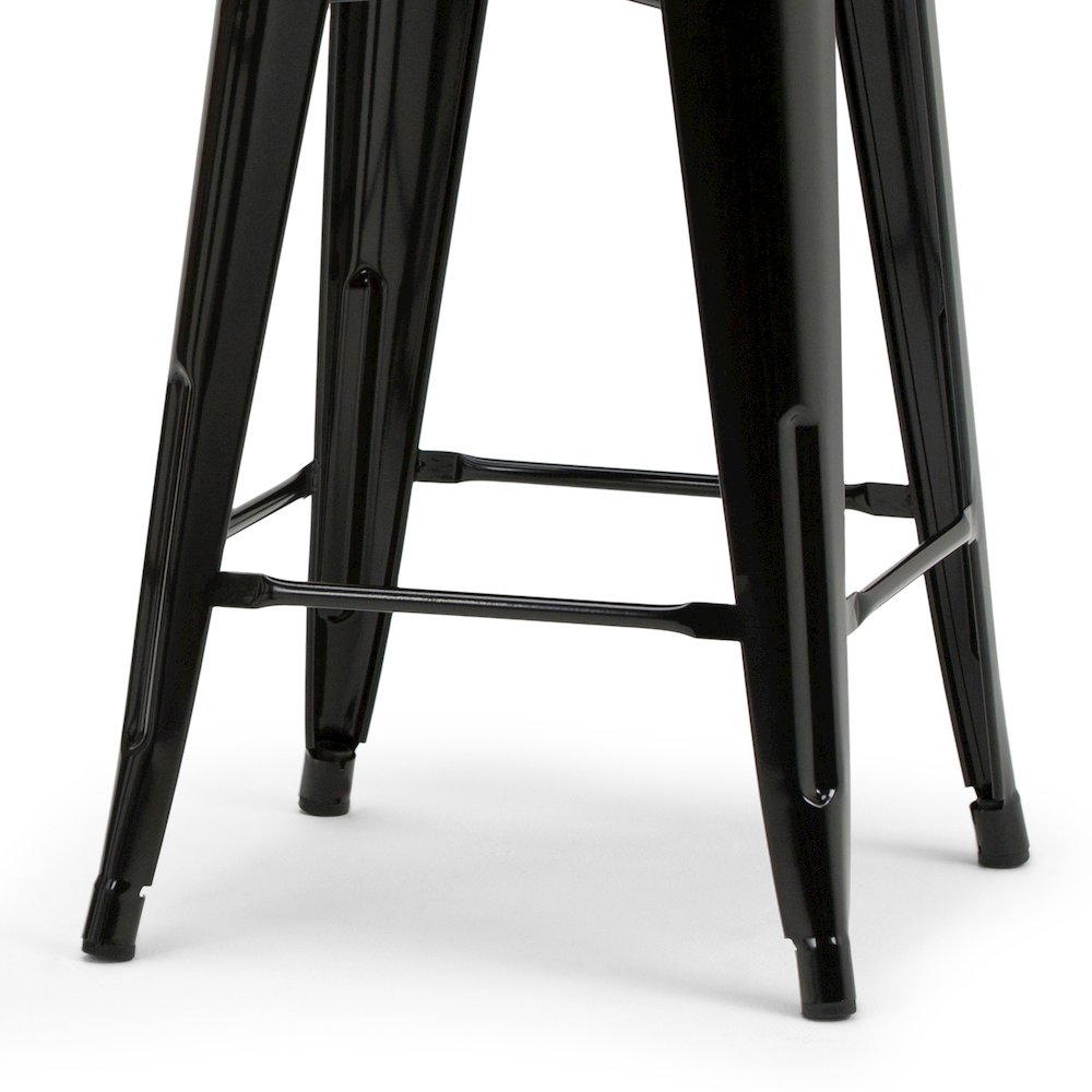 Rayne 24 Inch Metal Counter Height Stool (Set Of 4) In Black