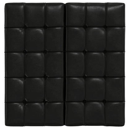 Laura Mid Century Lift Top Storage Ottoman in Midnight Black Vegan Faux Leather