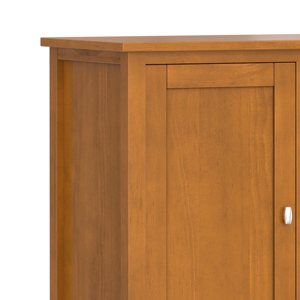 54 inch Wide Transitional Storage Cabinet with Wine Rack in Light Golden Brown