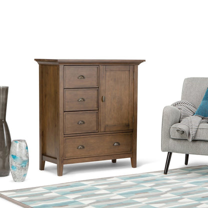 Redmond Solid Wood Medium Storage Cabinet In Rustic Natural Aged Brown