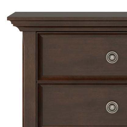 Amherst 24 inch Solid Wood Traditional Bedside Table in Russet Brown (Set of 2)