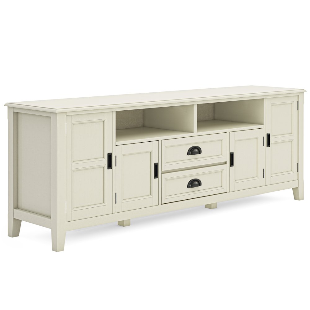 72 Inch Tv Media Stand In Antique White For Tvs Up To 80 Inches