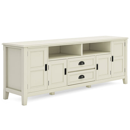72 Inch Tv Media Stand In Antique White For Tvs Up To 80 Inches