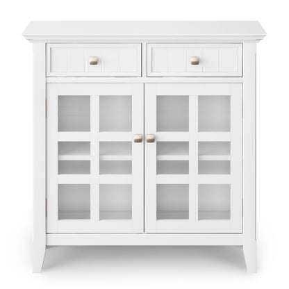 36 inch Wide Small Storage Bench and 36 inch Wide Storage Cabinet in White