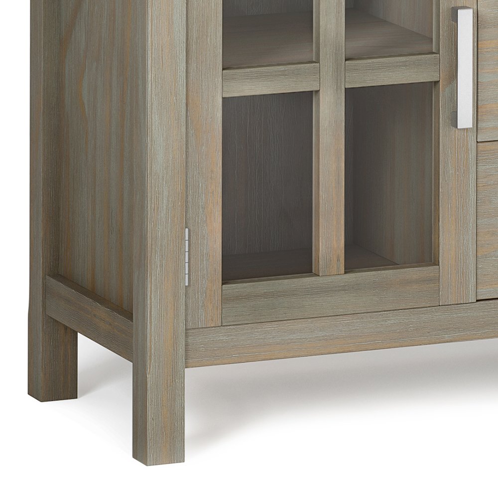 Kitchener SOLID WOOD Tall TV Media Stand in Grey For TVs up to 60 inches