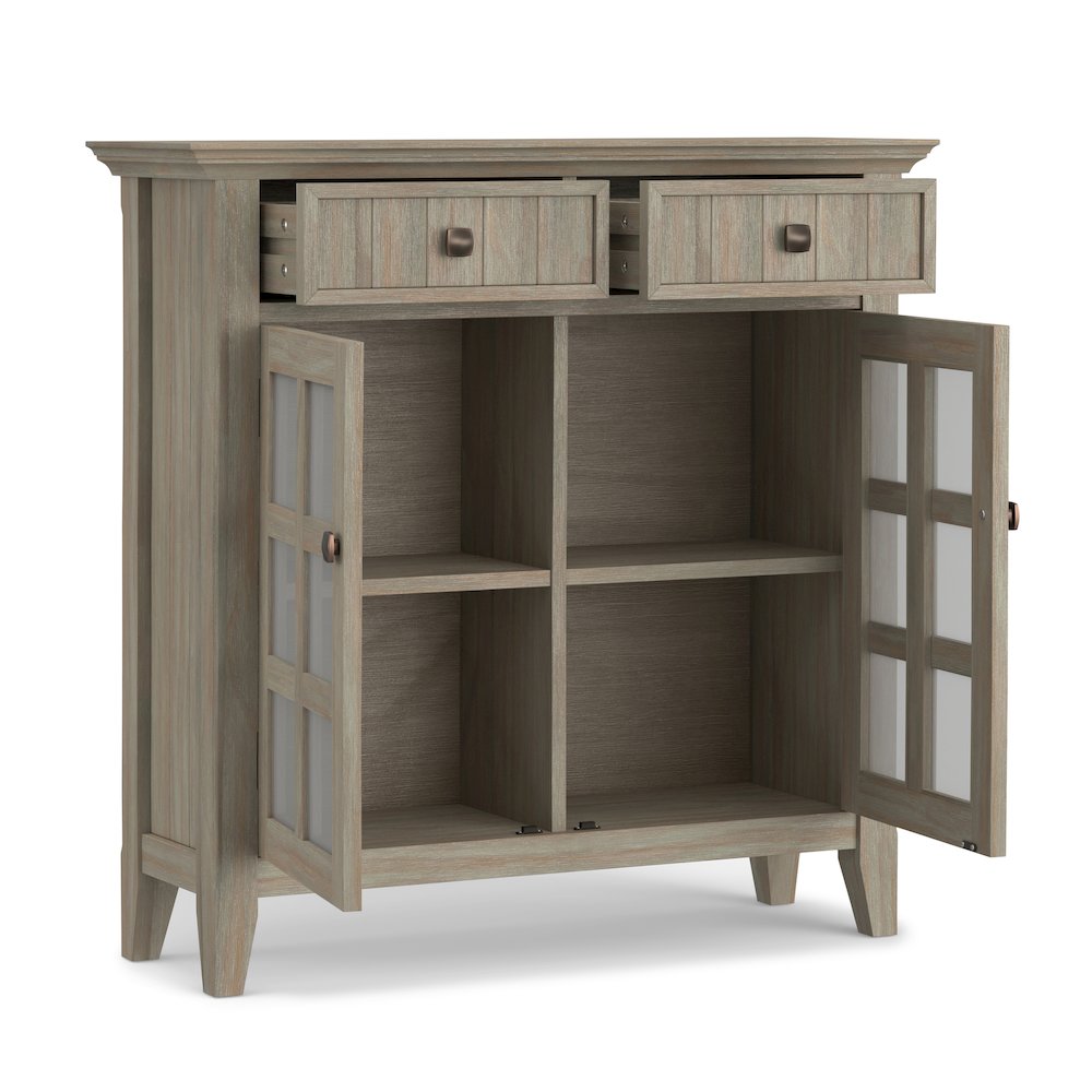 48 inch Wide Storage Bench and 36 inch Wide Storage Cabinet in Distressed Grey