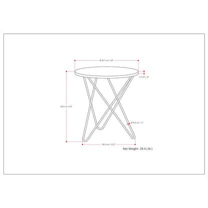 Gabon Accent Table In White, Gold