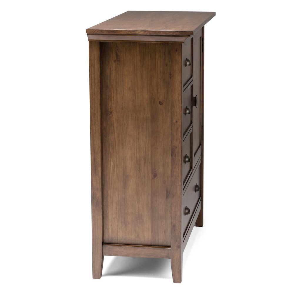 Redmond Solid Wood Medium Storage Cabinet In Rustic Natural Aged Brown