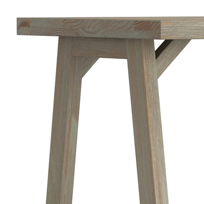 Sawhorse Solid Wood End Table In Distressed Grey