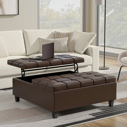 40 inch Wide Square Large Coffee Table Storage Ottoman
