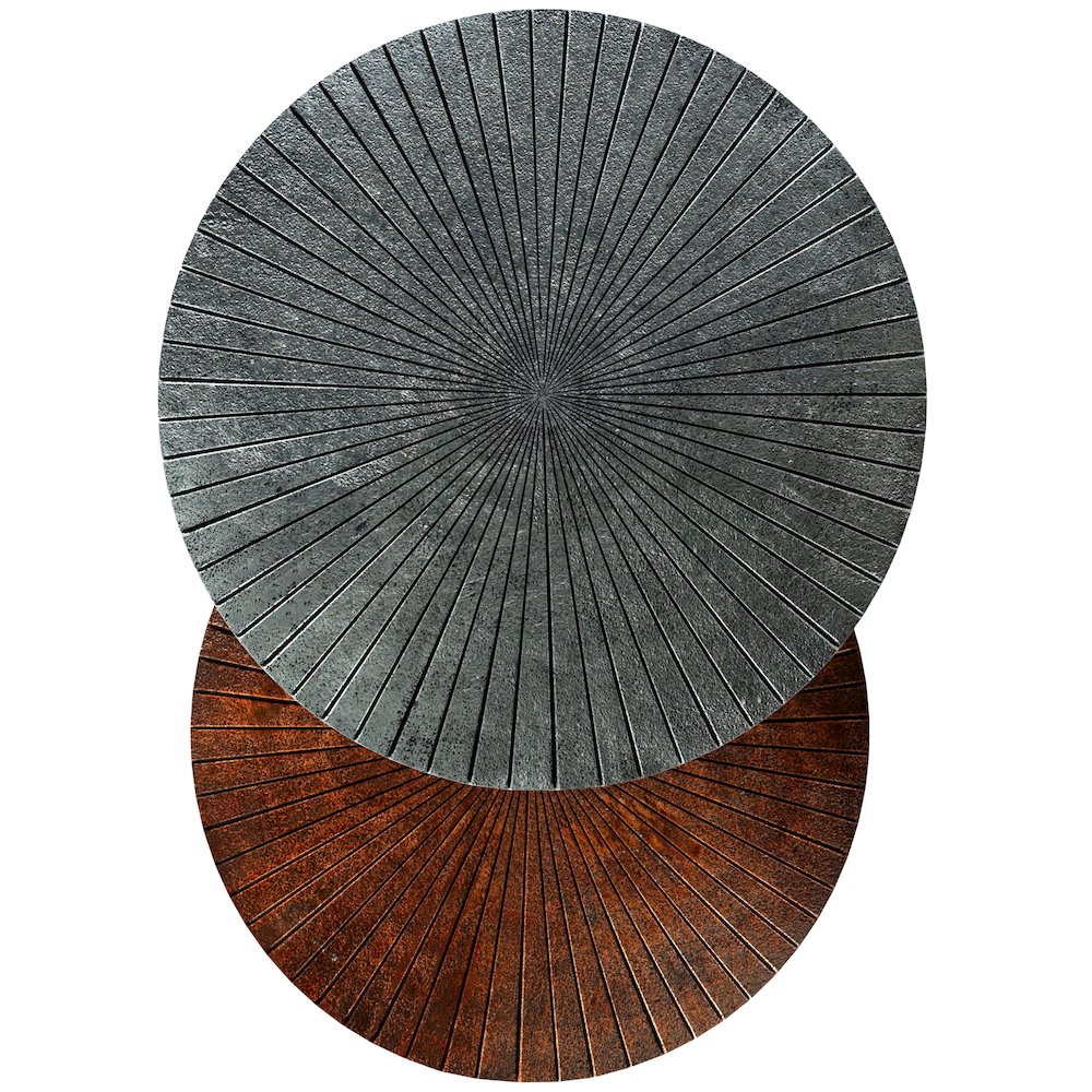 Drake 2 Pc Nesting Table In Antique Nickel, Antique Copper
