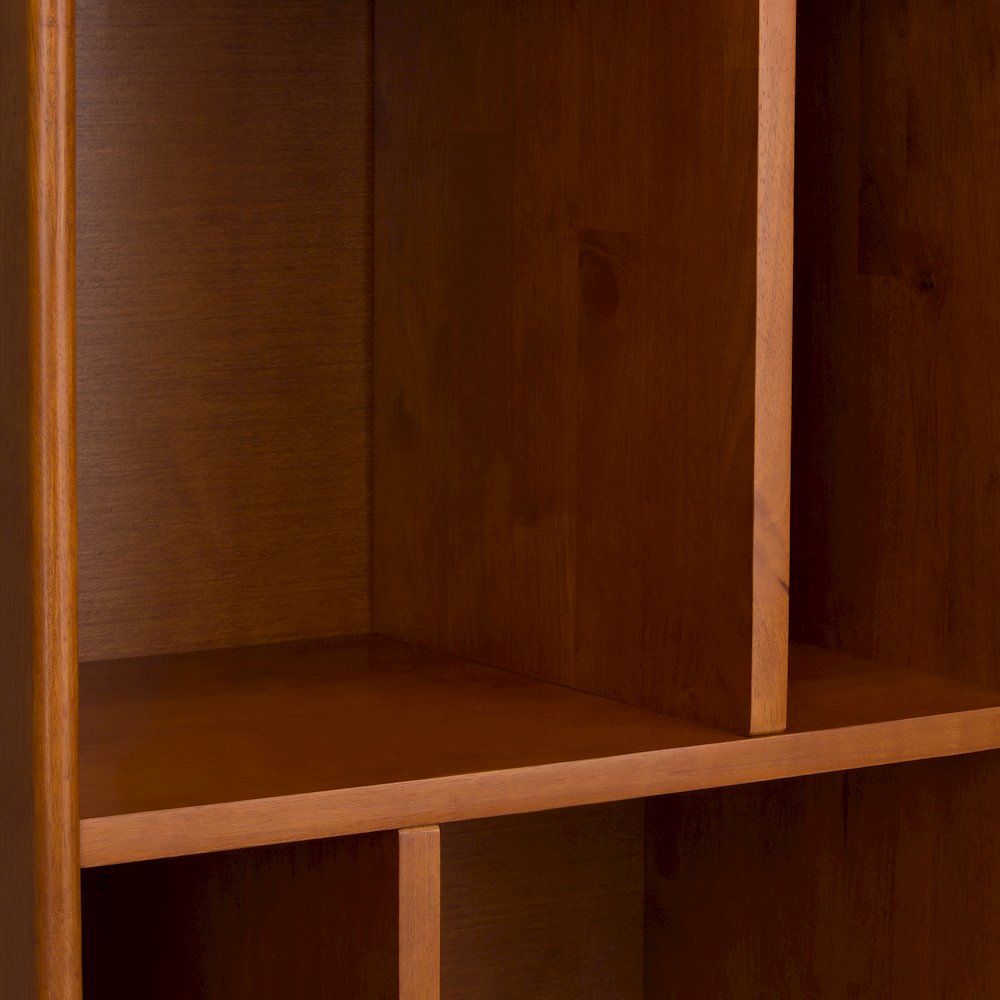 Draper 22 inch Solid Wood 6 Cubbie Bookcase in Teak Brown (Set of 2)