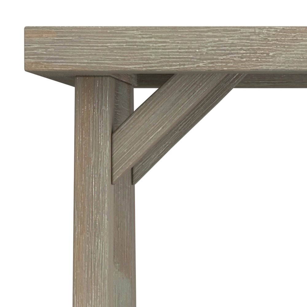 Sawhorse Solid Wood End Table In Distressed Grey