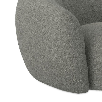 69 inch Wide Contemporary Loveseat Sofa in Stone Grey Boucle Performance Fabric