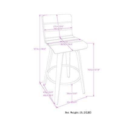 Roland Swivel Bar Stool In White Vegan Faux Leather