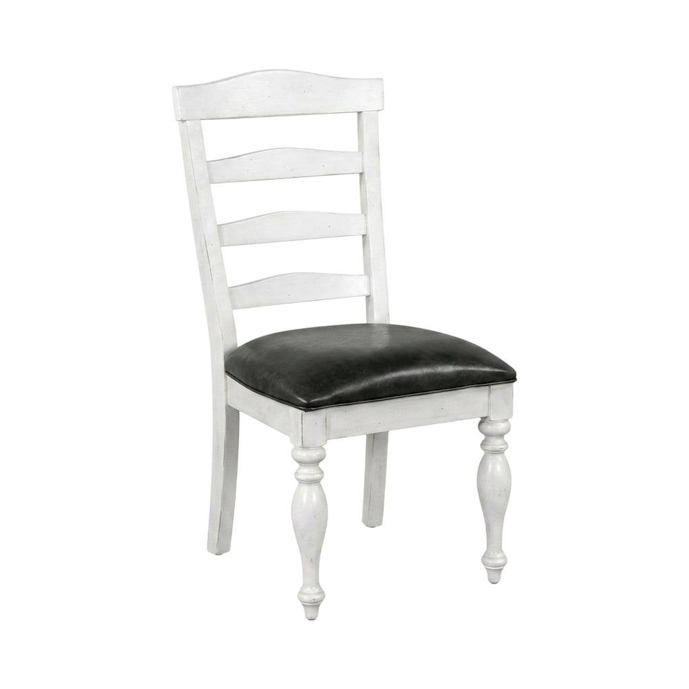 White Ladderback Dining Chairs Set of 2 with Farmhouse Style