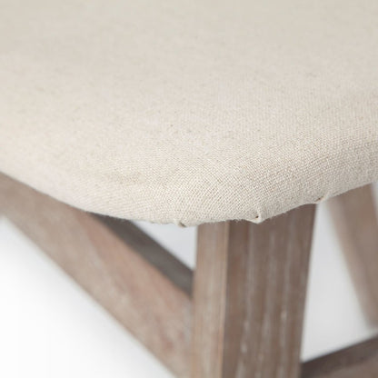 Haden I Cream Fabric Wrap Brown Solid Wood Base Dining Chair