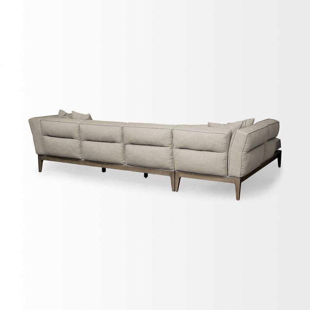 Denali IV 121" Beige Upholstered Wooden Frame Left Four Seater Sectional