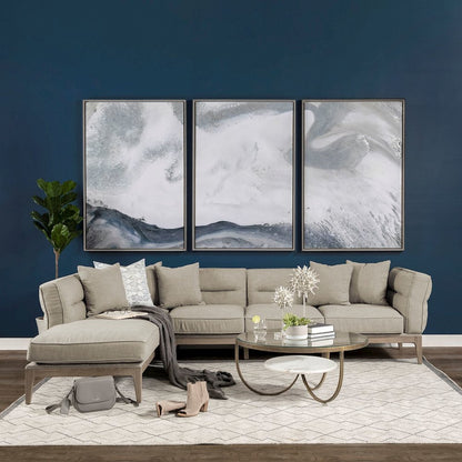 Denali IV 121" Beige Upholstered Wooden Frame Left Four Seater Sectional