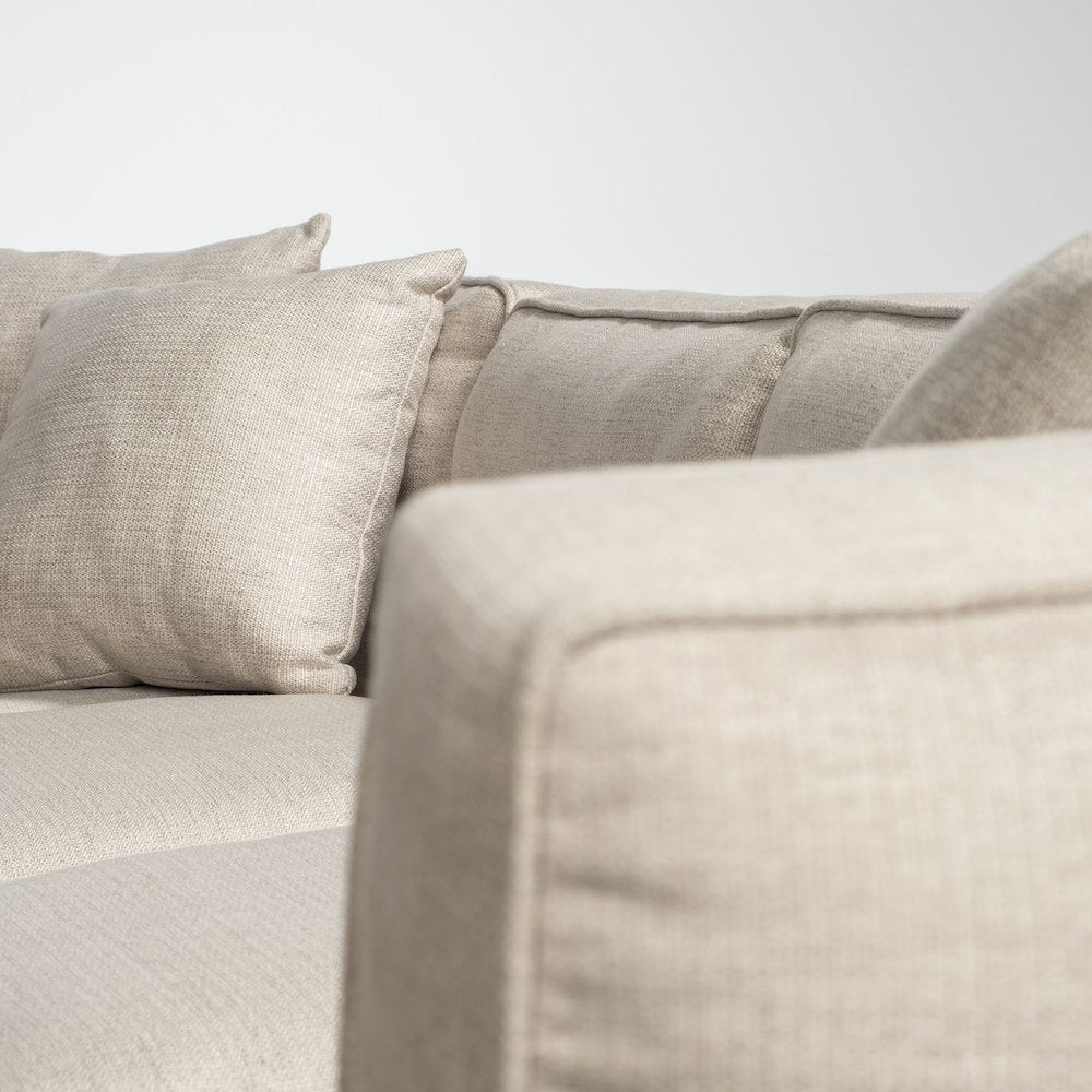 Denali IV 121" Beige Upholstered Wooden Frame Left Four Seater Sectional