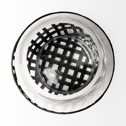 Reena II Large Black Woven Metal Base Table Candle Holder