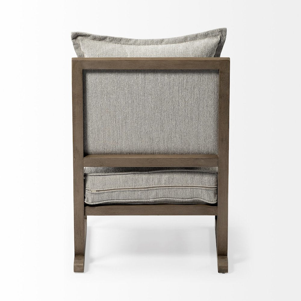 Sherlock Frost Gray Wood Frame Accent Chair