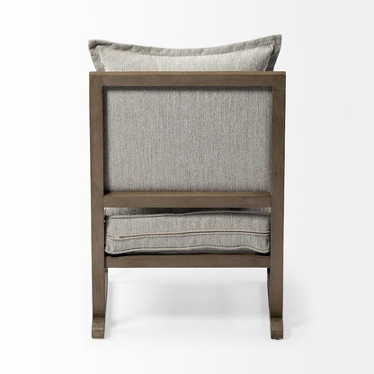 Sherlock Frost Gray Wood Frame Accent Chair