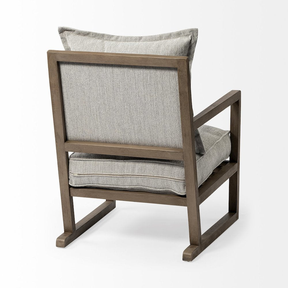 Sherlock Frost Gray Wood Frame Accent Chair
