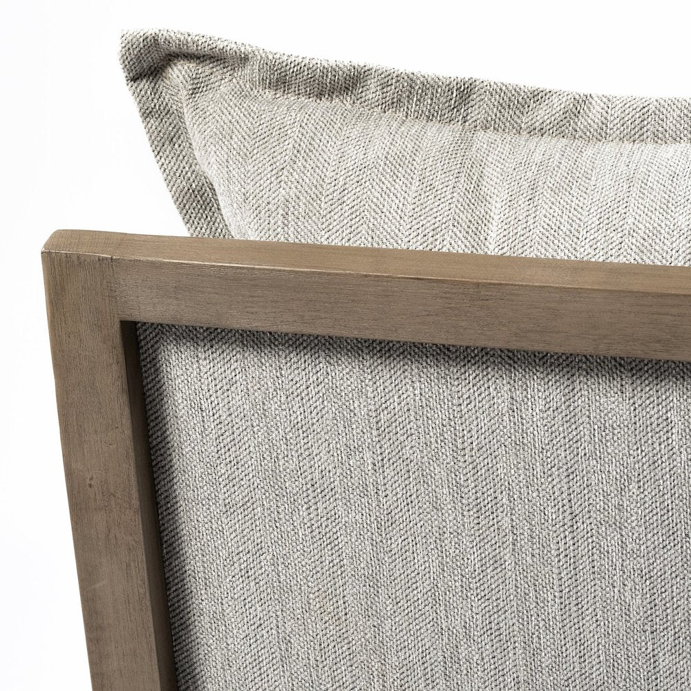 Sherlock Frost Gray Wood Frame Accent Chair