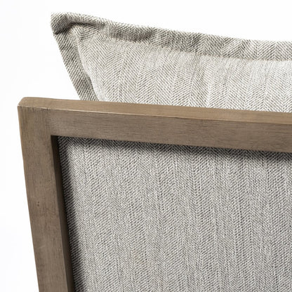 Sherlock Frost Gray Wood Frame Accent Chair