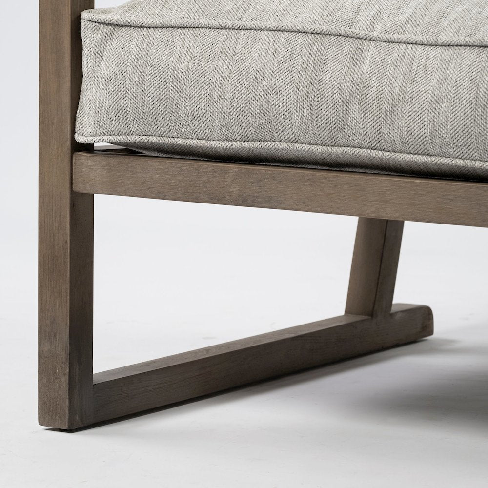 Sherlock Frost Gray Wood Frame Accent Chair