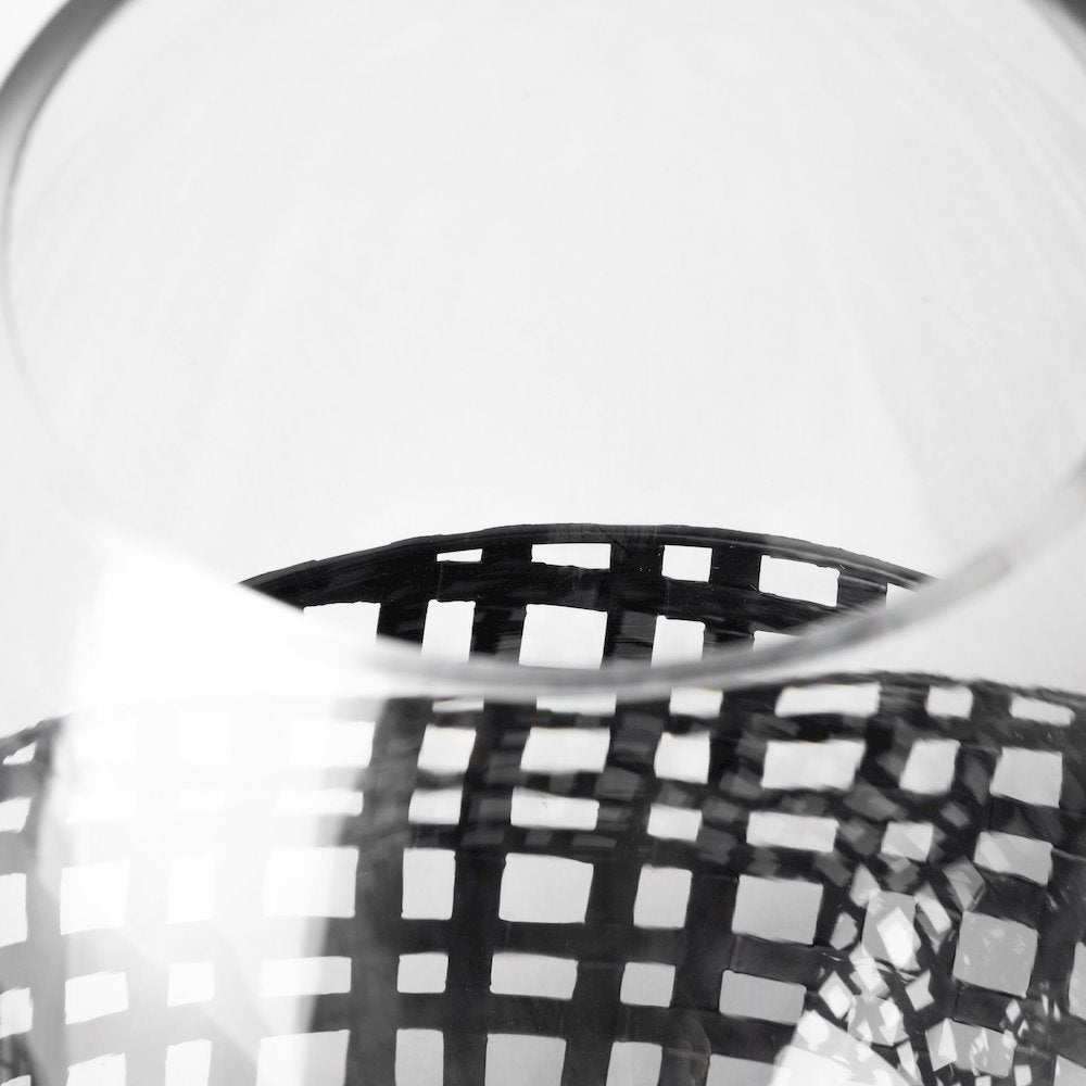 Reena II Large Black Woven Metal Base Table Candle Holder