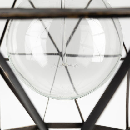 Dyson I 18x18 Black Metal Triangular Orb Pendant Light