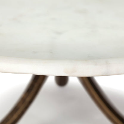 Reinhardt 36" Round Glass Top Marble Shelf Gold Metal Base Coffee Table