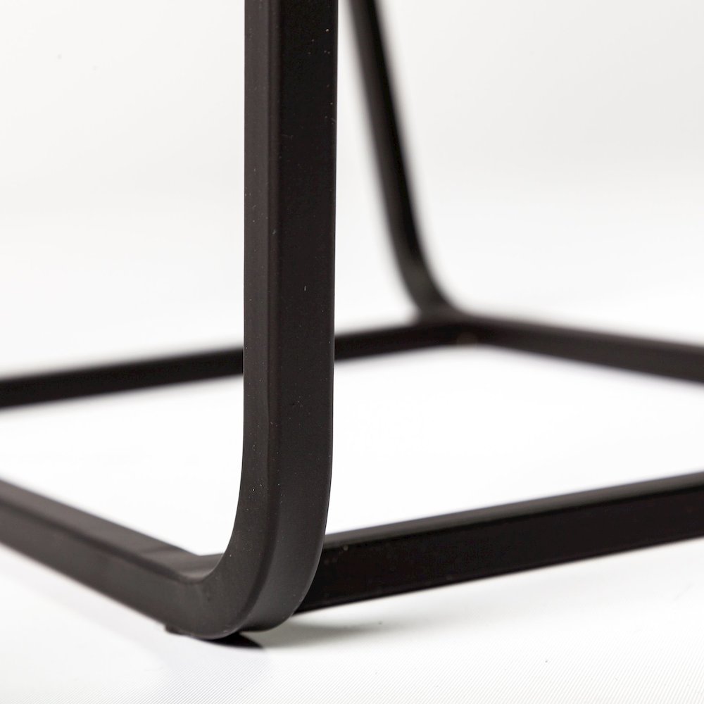 Arya (Set of 2) 24L x 10W Black Rectangular Glass Top Iron Frame Accent Table