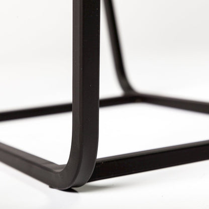 Arya (Set of 2) 24L x 10W Black Rectangular Glass Top Iron Frame Accent Table