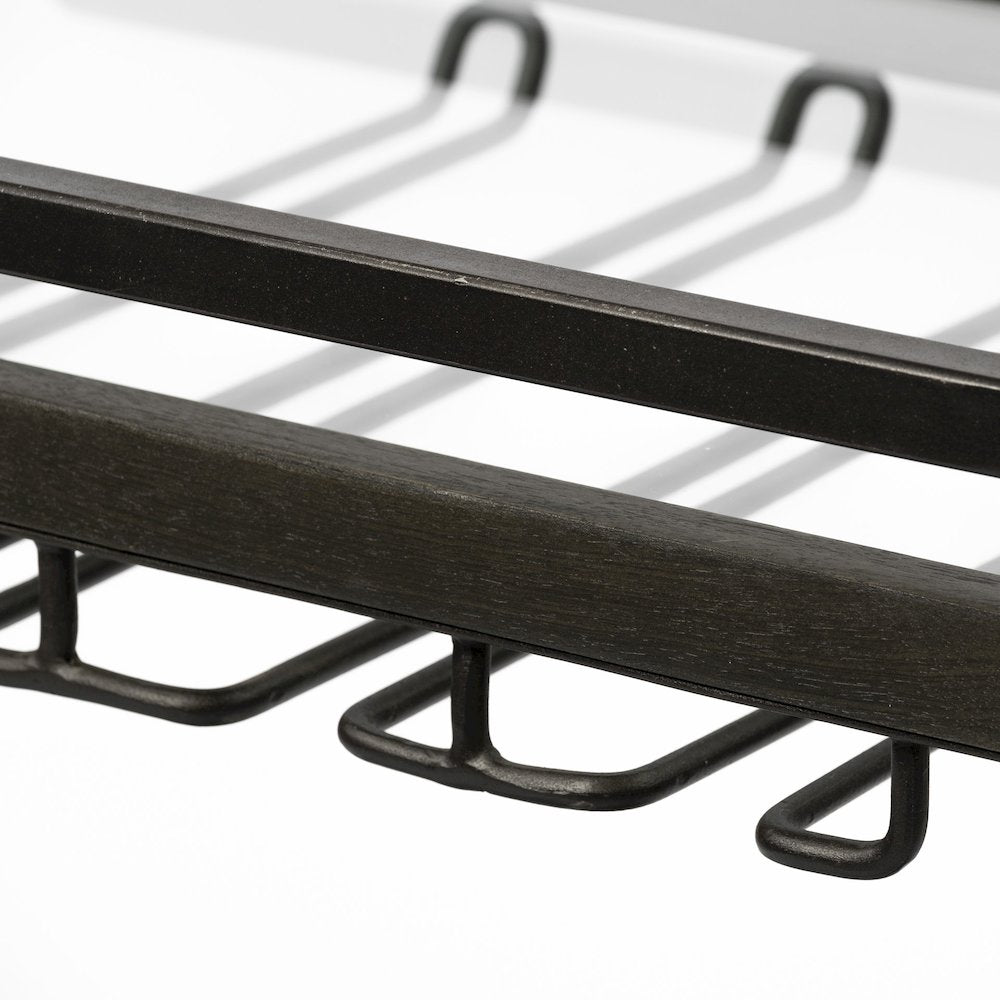 Chriselle Black Metal And Glass Two Tier Bar Cart