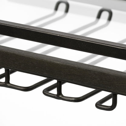 Chriselle Black Metal And Glass Two Tier Bar Cart