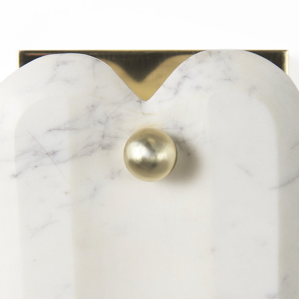 Stein 5L x 6W Gold W/ White Marble Shade Wall Sconce