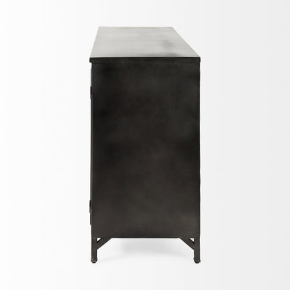 Poppy III 40L x 16W Black Metal With Glass Door Accent Cabinet