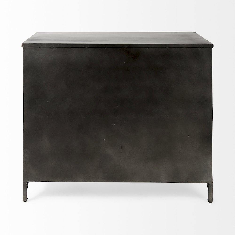 Poppy III 40L x 16W Black Metal With Glass Door Accent Cabinet