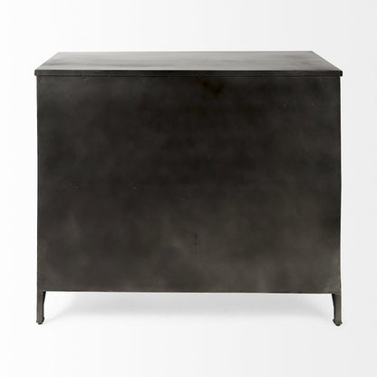 Poppy III 40L x 16W Black Metal With Glass Door Accent Cabinet